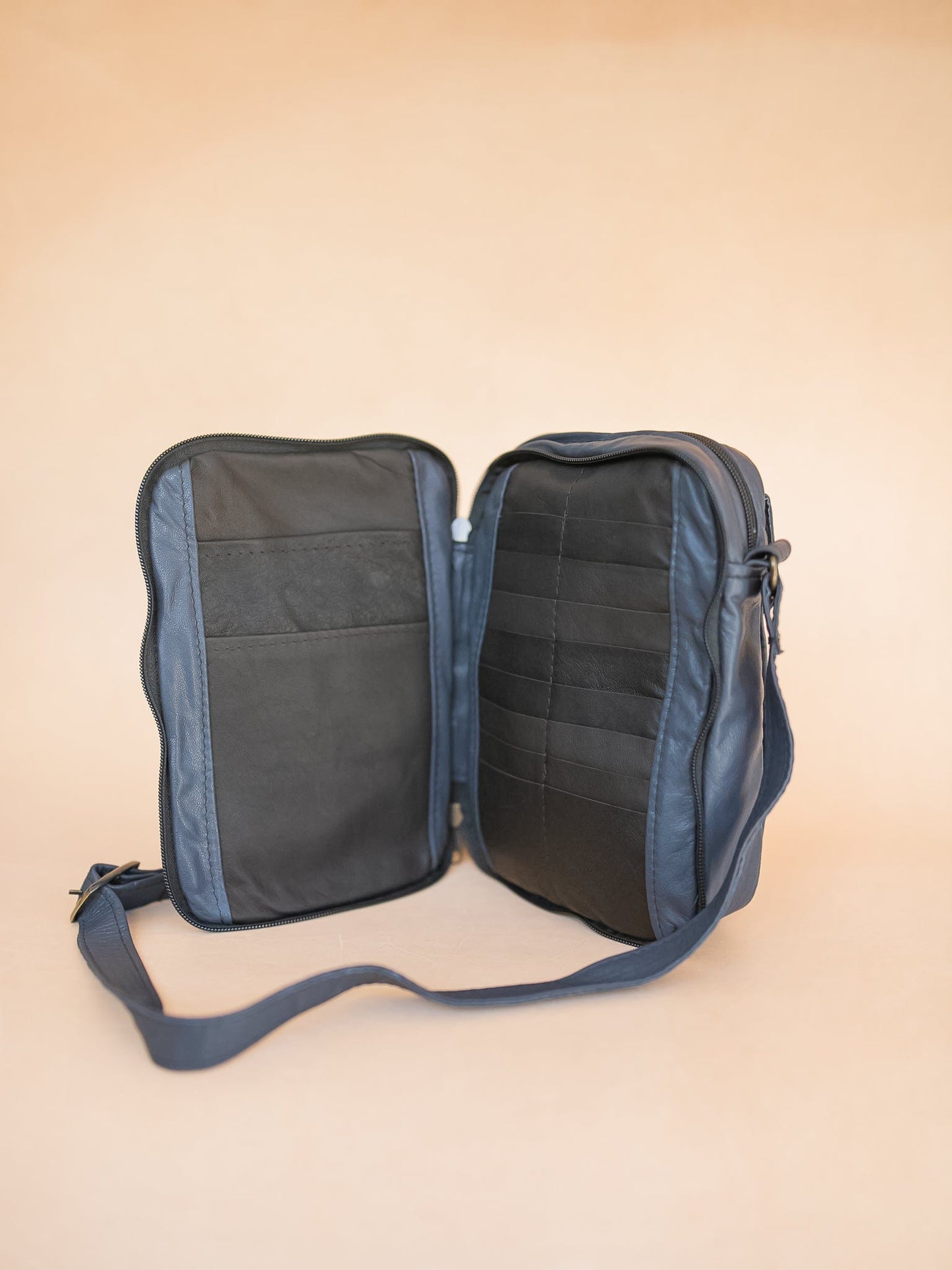 The Real McCaul Shoulder Bags The Darren Bag - Cowhide - Navy Australian Made Australian Owned Large Men's Organiser Man Bag Leather Made In Australia