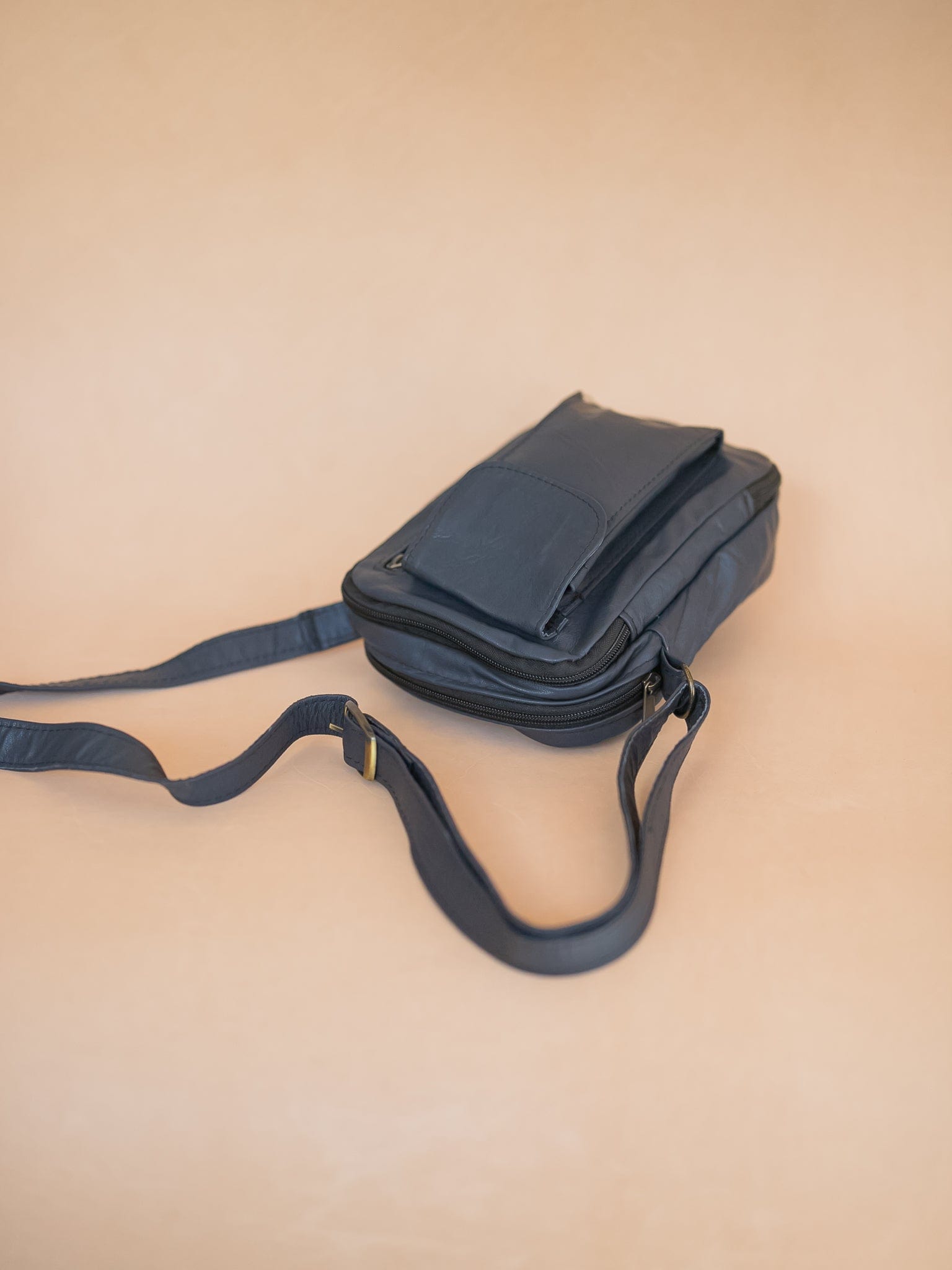 The Real McCaul Shoulder Bags The Darren Bag - Cowhide - Navy Australian Made Australian Owned Large Men's Organiser Man Bag Leather Made In Australia