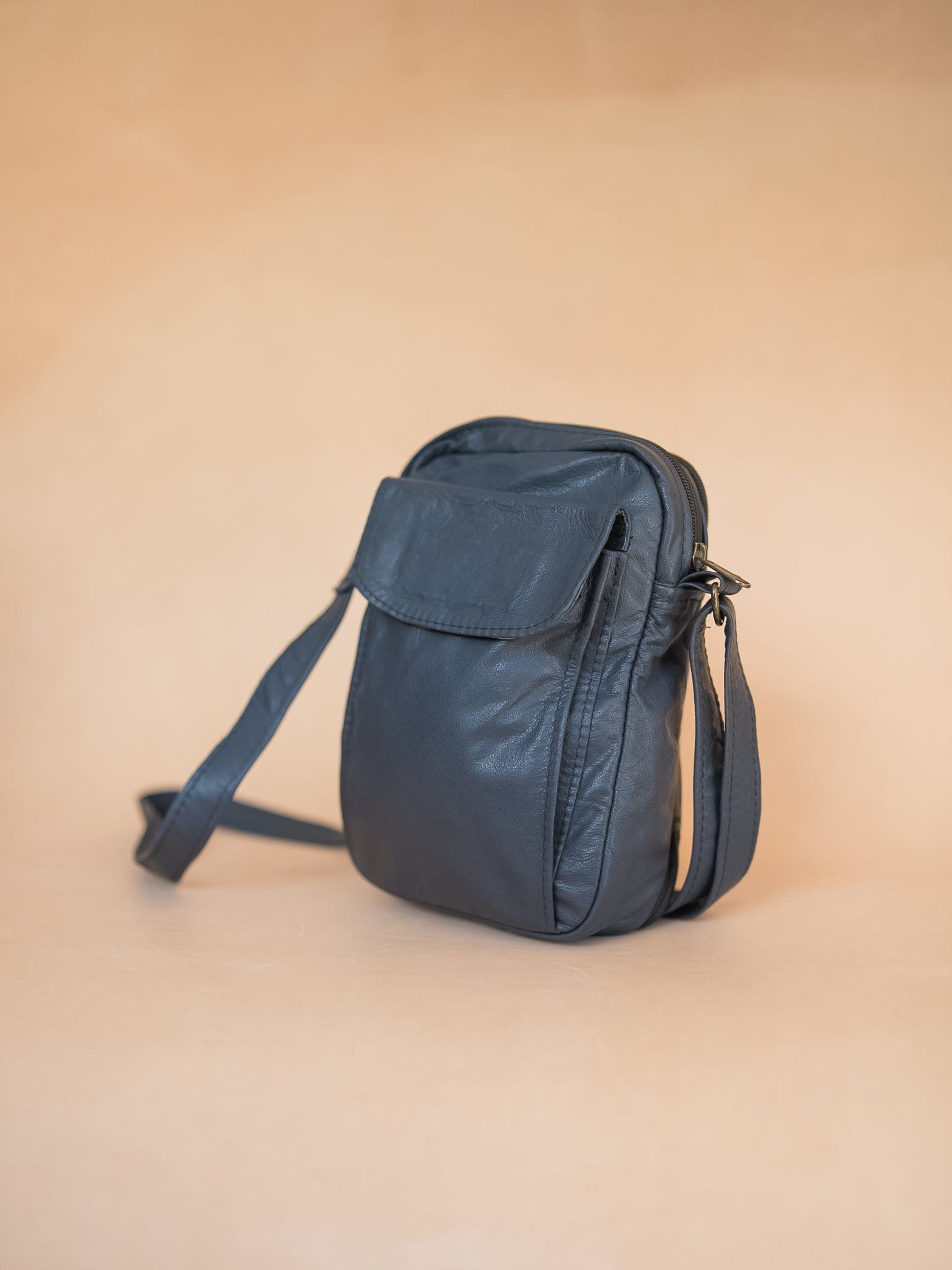 The Real McCaul Shoulder Bags The Darren Bag - Cowhide - Navy Australian Made Australian Owned Large Men's Organiser Man Bag Leather Made In Australia