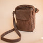 The Real McCaul Shoulder Bags The Darren Man Bag - Cowhide - Premium Marble Brown Australian Made Australian Owned Large Men's Organiser Man Bag Leather Made In Australia