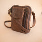The Real McCaul Shoulder Bags The Darren Man Bag - Cowhide - Premium Marble Brown Australian Made Australian Owned Large Men's Organiser Man Bag Leather Made In Australia