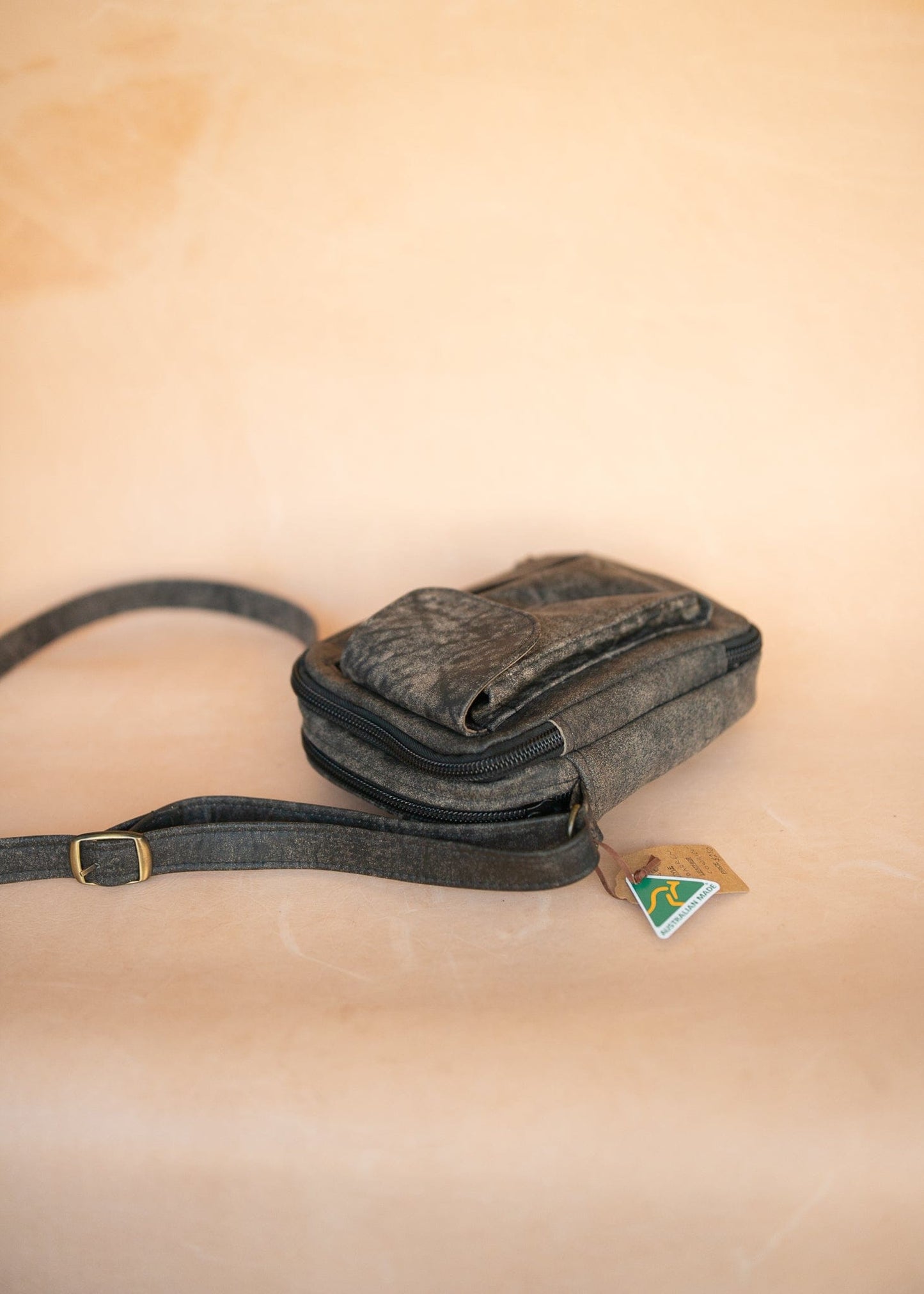 The Real McCaul Shoulder Bags The Darren Organiser Bag - Cowhide - Stonewash Australian Made Australian Owned Large Men's Organiser Man Bag Leather Made In Australia