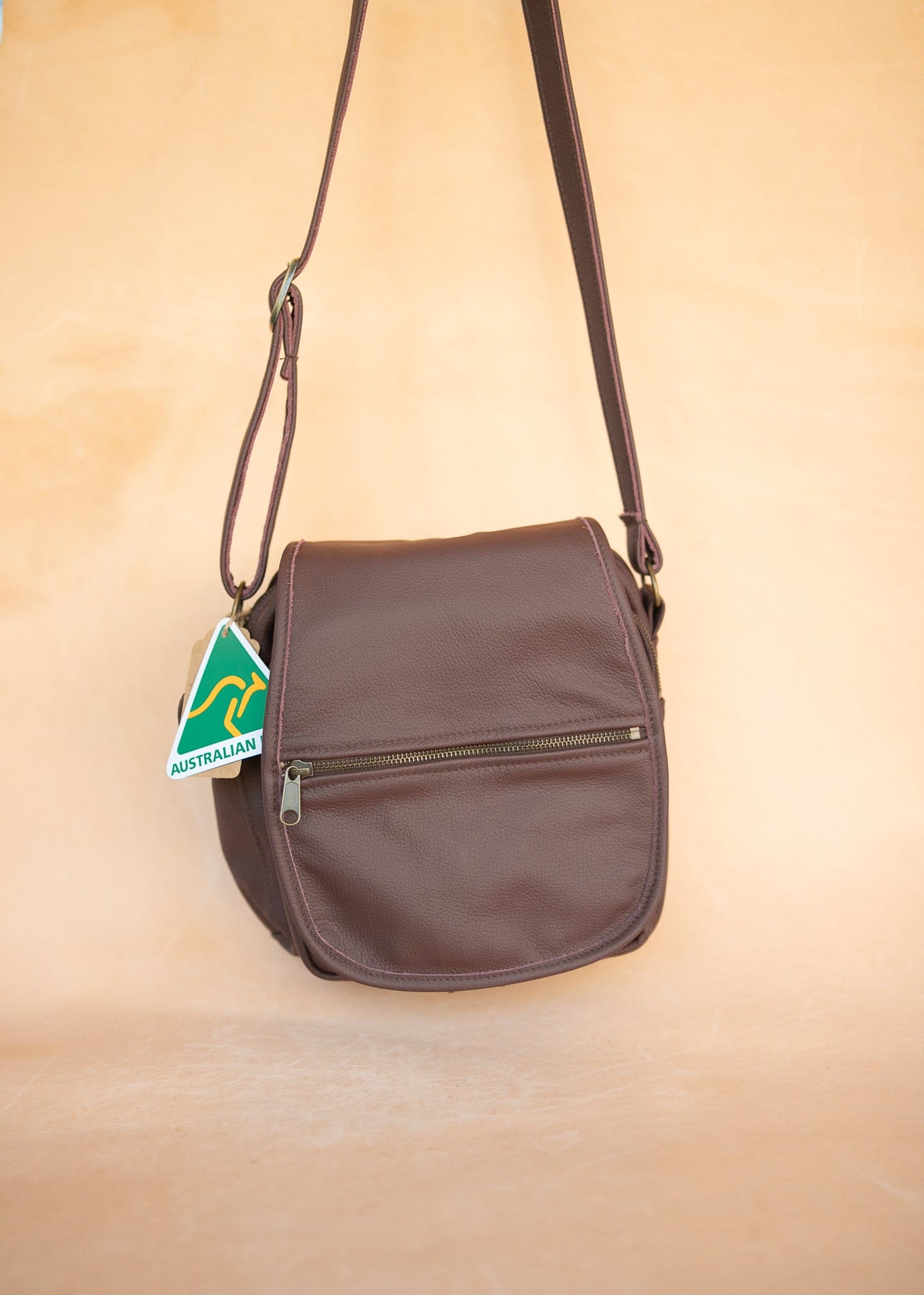 The Real McCaul Shoulder Bags The Pat Bag - Cowhide - Plum Australian Made Australian Owned Australian Made Leather Manbag in Kangaroo or Cowhide Leather