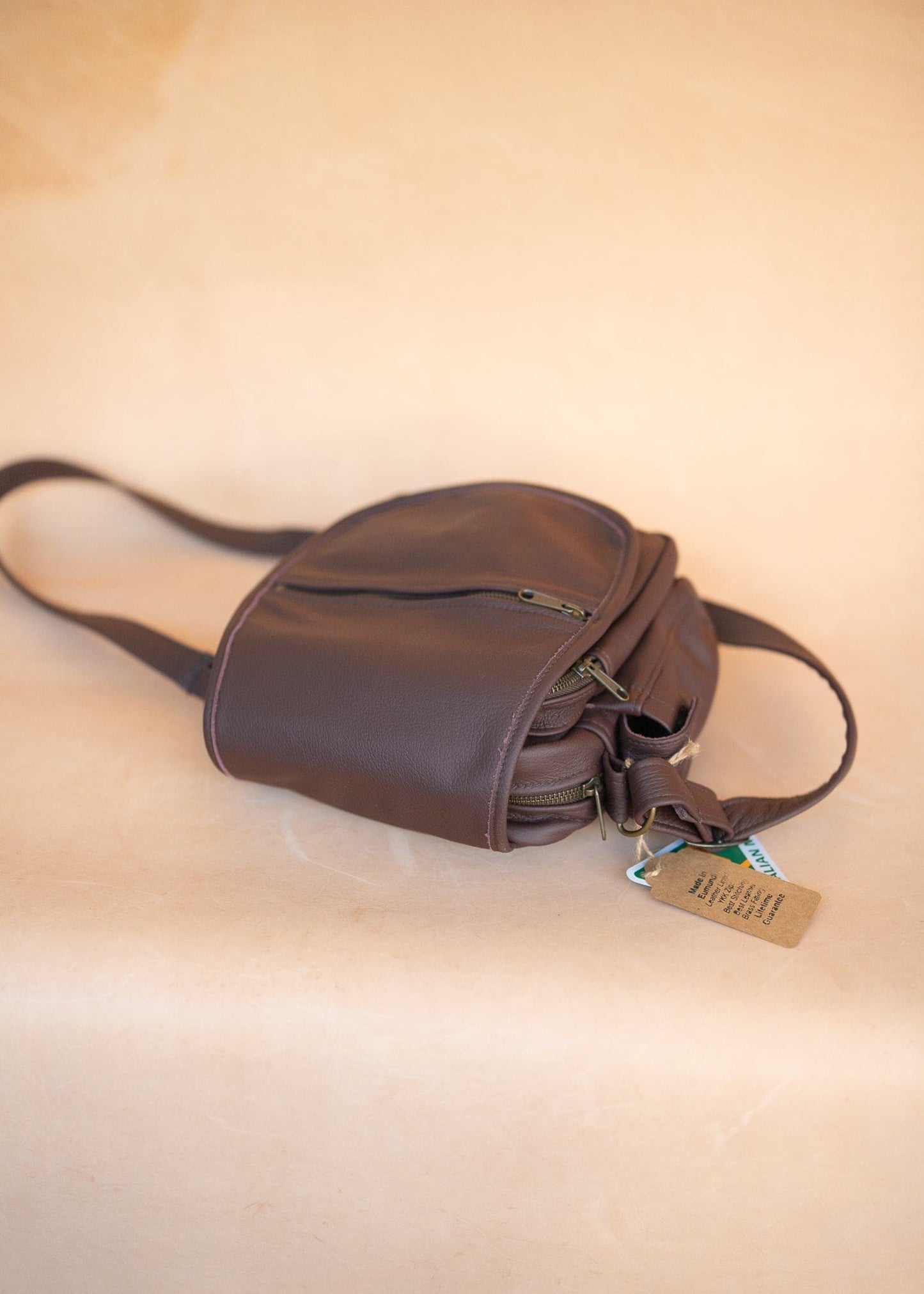 The Real McCaul Shoulder Bags The Pat Bag - Cowhide - Plum Australian Made Australian Owned Australian Made Leather Manbag in Kangaroo or Cowhide Leather