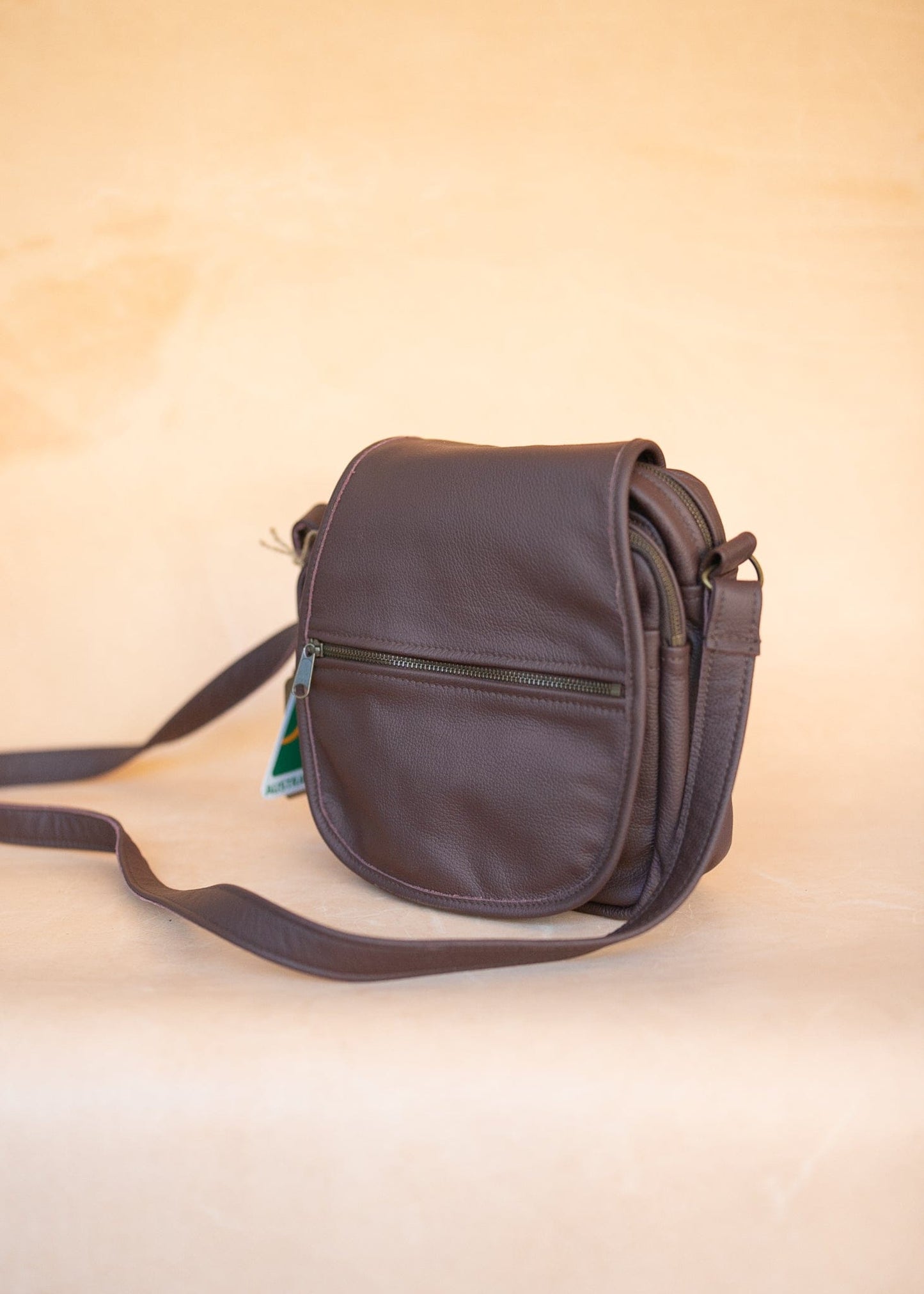 The Real McCaul Shoulder Bags The Pat Bag - Cowhide - Plum Australian Made Australian Owned Australian Made Leather Manbag in Kangaroo or Cowhide Leather