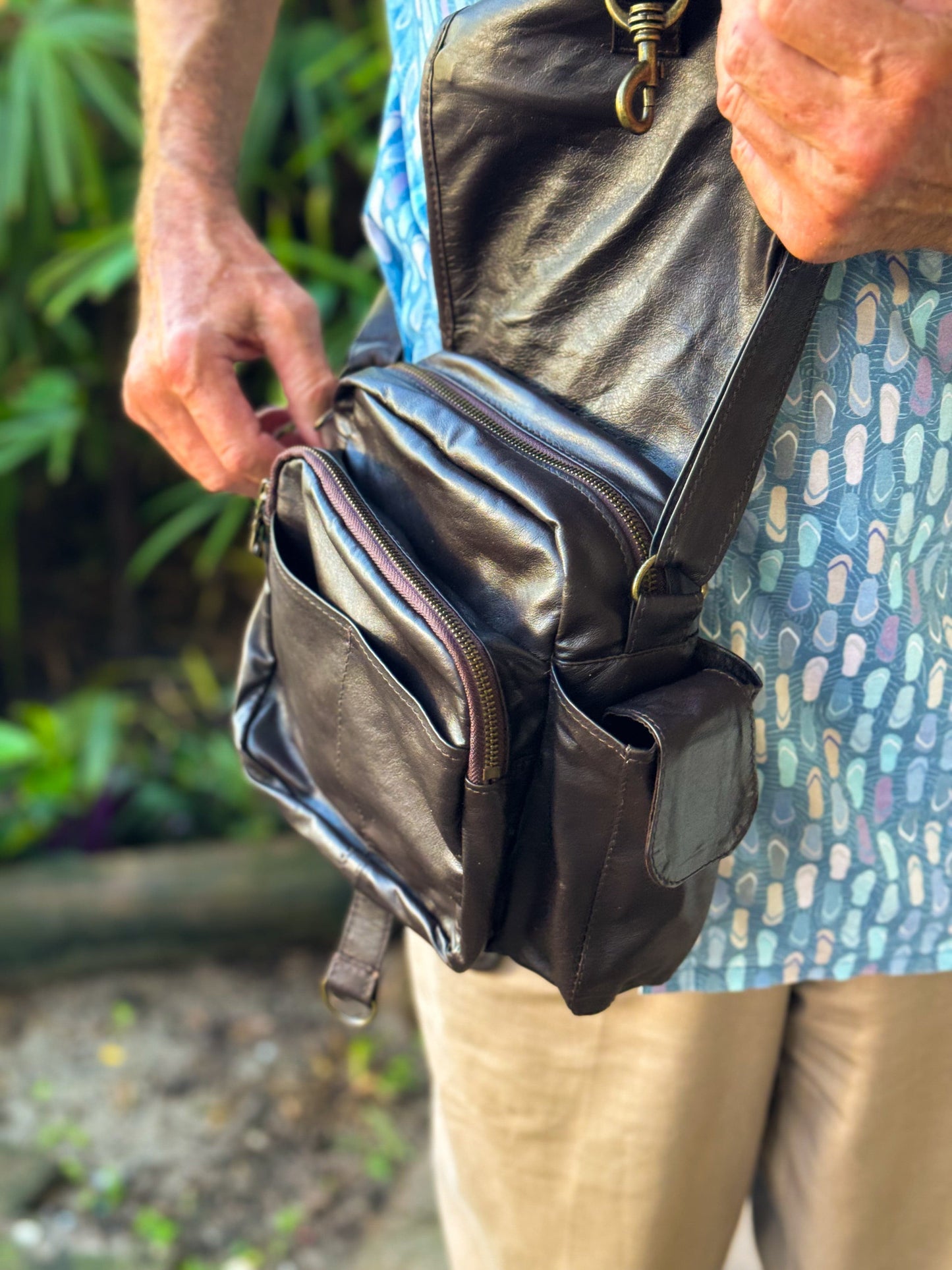 The Real McCaul Shoulder Bags The Pat Manbag Australian Made Australian Owned Australian Made Leather Manbag in Kangaroo or Cowhide Leather