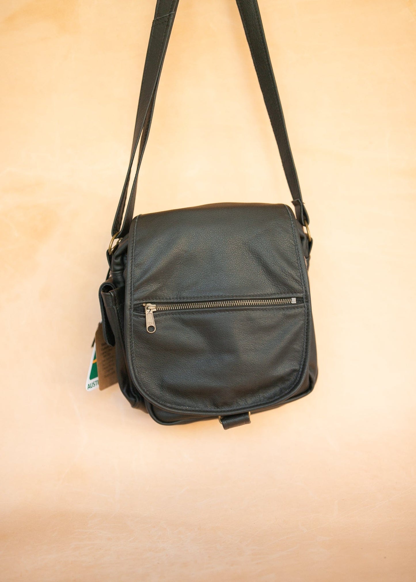 The Real McCaul Shoulder Bags The Pat Manbag - Cowhide - Black Australian Made Australian Owned Australian Made Leather Manbag in Kangaroo or Cowhide Leather