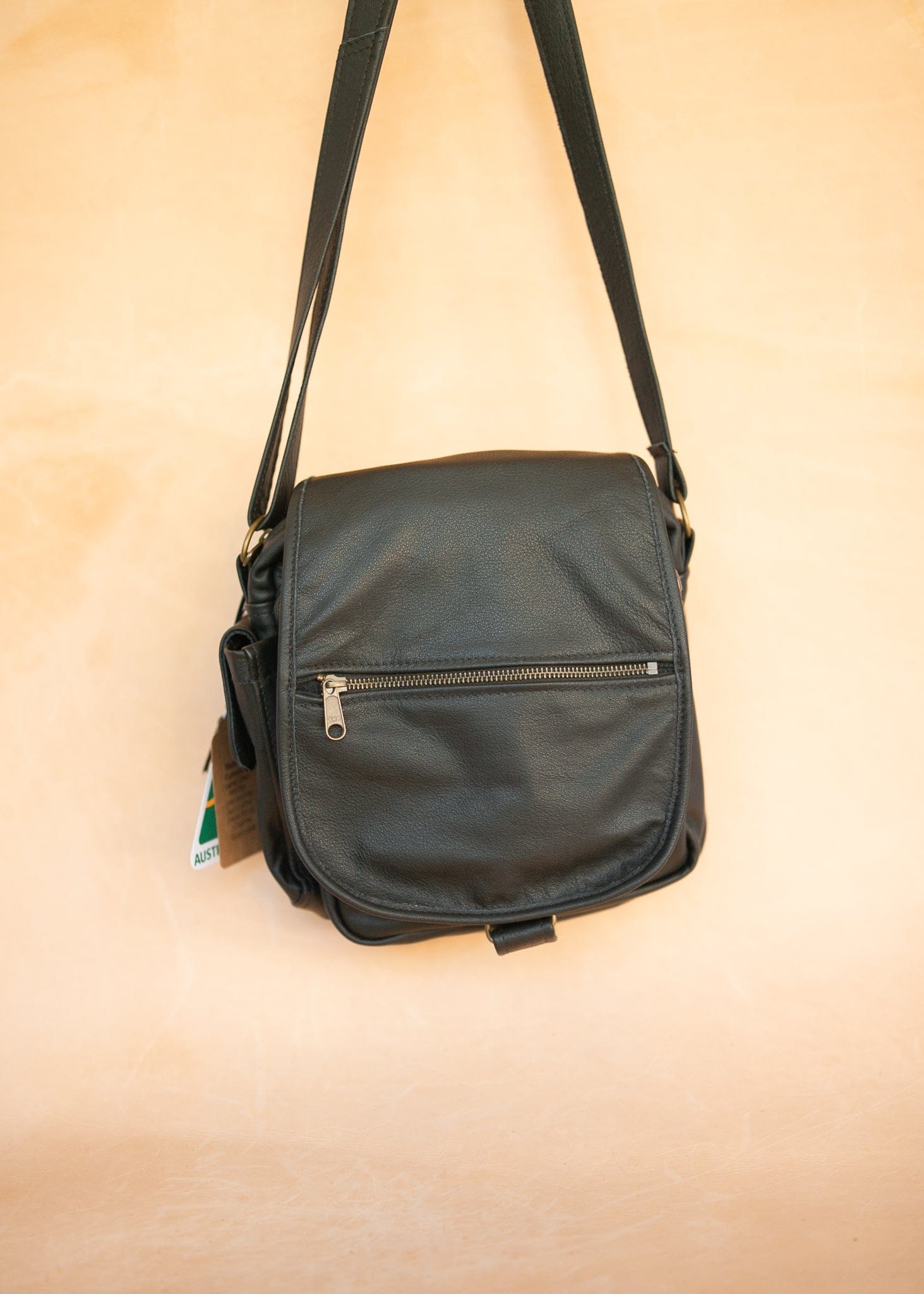 The Real McCaul Shoulder Bags The Pat Manbag - Cowhide - Black Australian Made Australian Owned Australian Made Leather Manbag in Kangaroo or Cowhide Leather