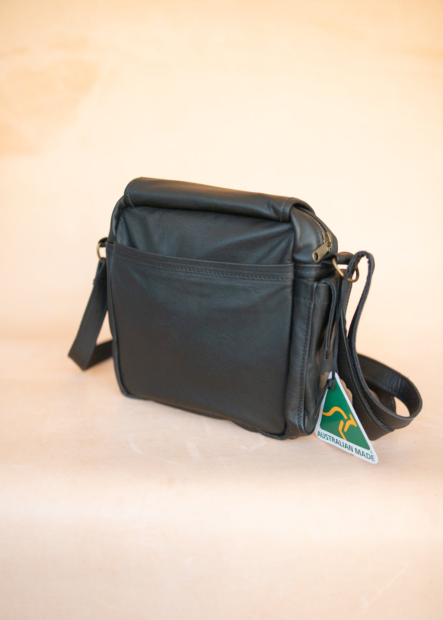 The Real McCaul Shoulder Bags The Pat Manbag - Cowhide - Black Australian Made Australian Owned Australian Made Leather Manbag in Kangaroo or Cowhide Leather