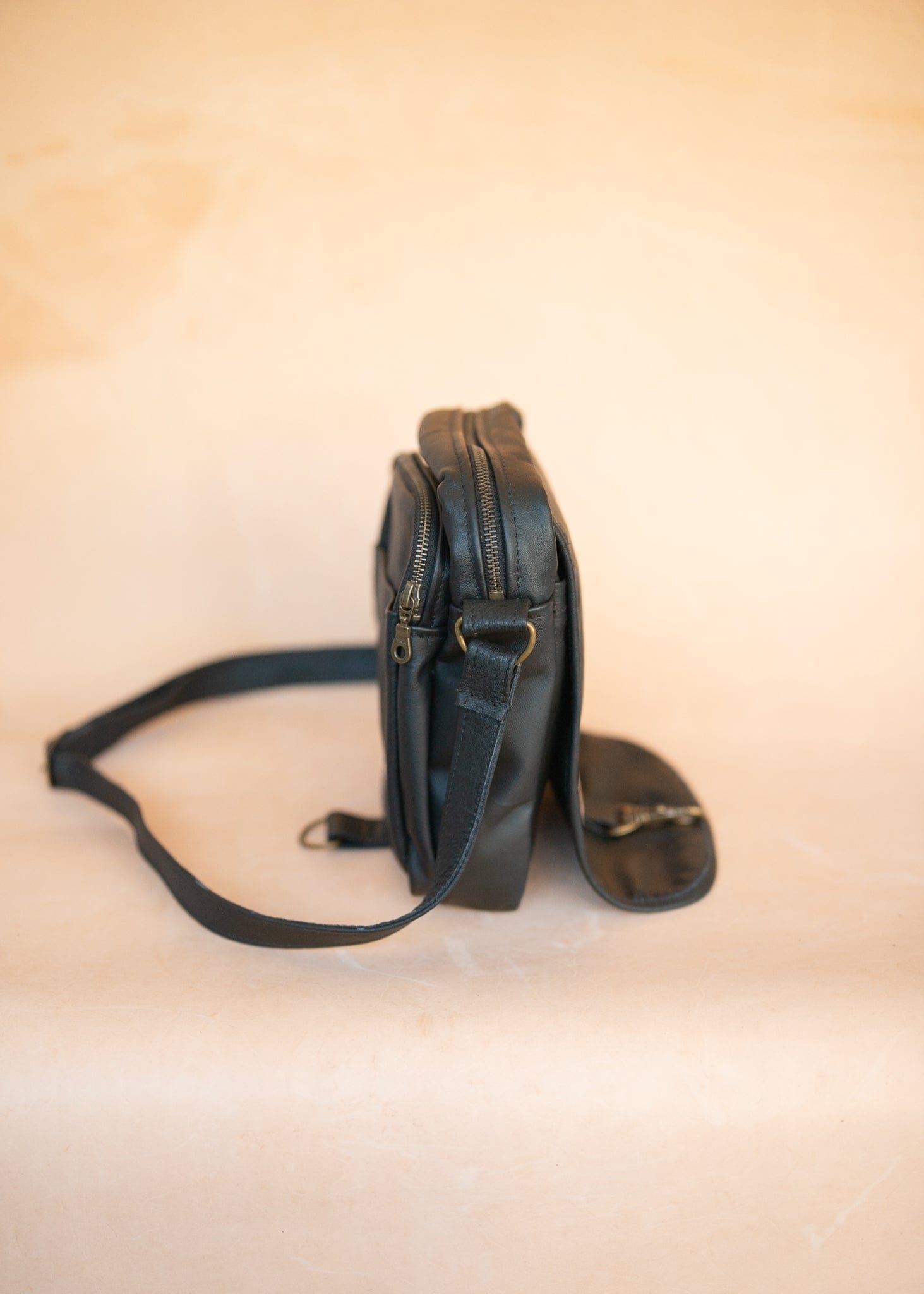 The Real McCaul Shoulder Bags The Pat Manbag - Cowhide - Black Australian Made Australian Owned Australian Made Leather Manbag in Kangaroo or Cowhide Leather