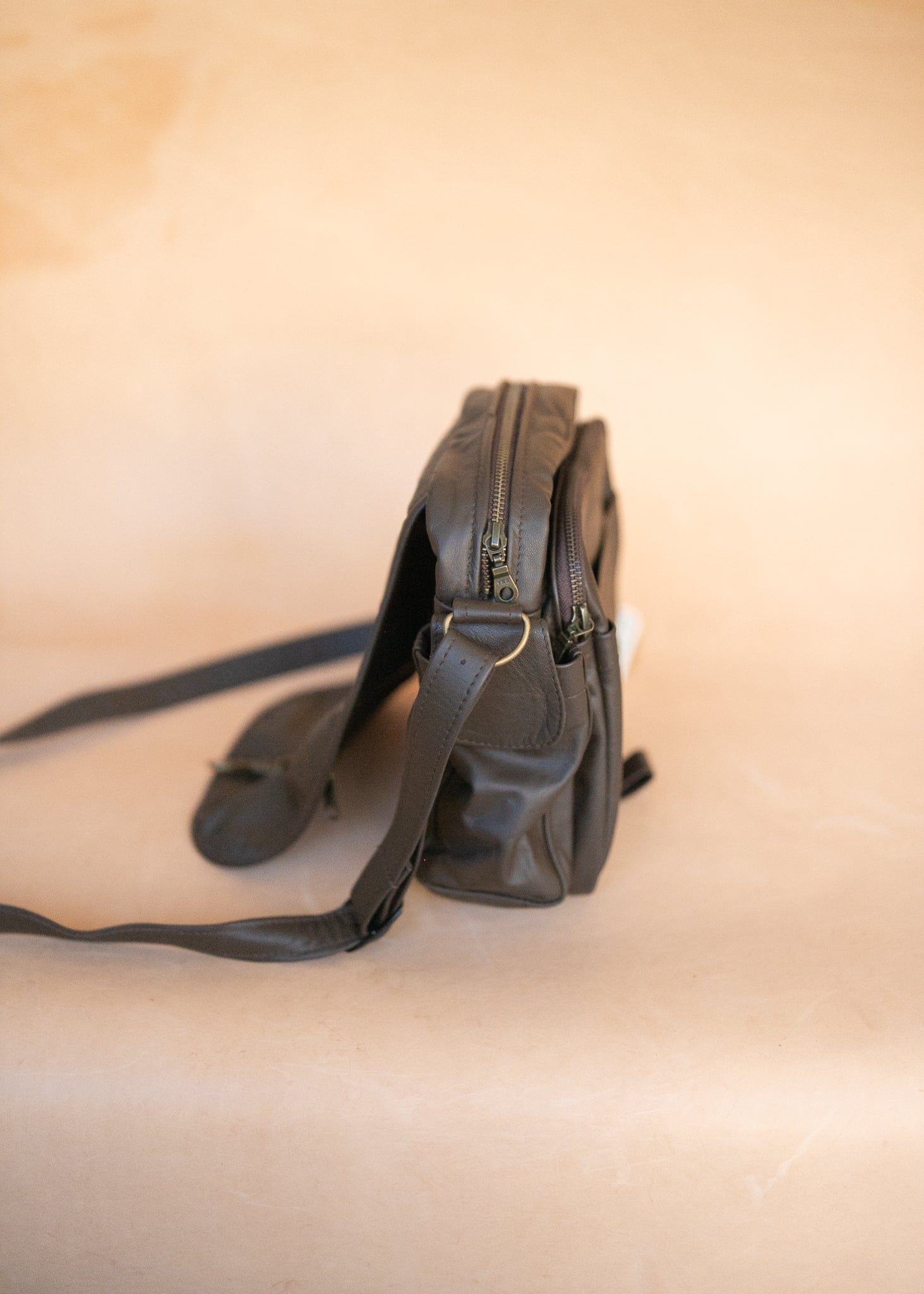 The Real McCaul Shoulder Bags The Pat Manbag - Cowhide - Dark Brown Australian Made Australian Owned Australian Made Leather Manbag in Kangaroo or Cowhide Leather