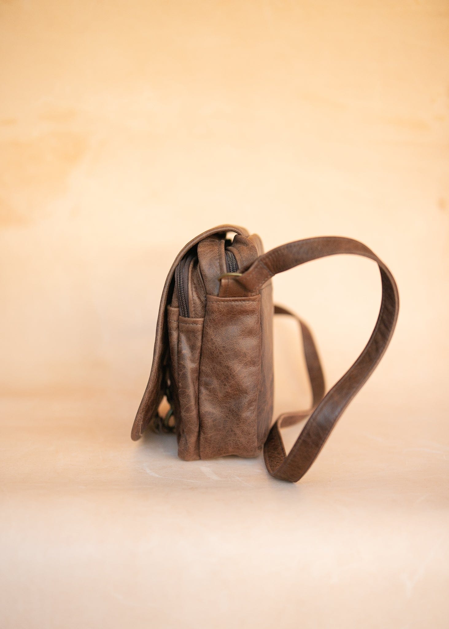 The Real McCaul Shoulder Bags The Pat Manbag - Cowhide - Premium Marble Brown Australian Made Australian Owned Australian Made Leather Manbag in Kangaroo or Cowhide Leather