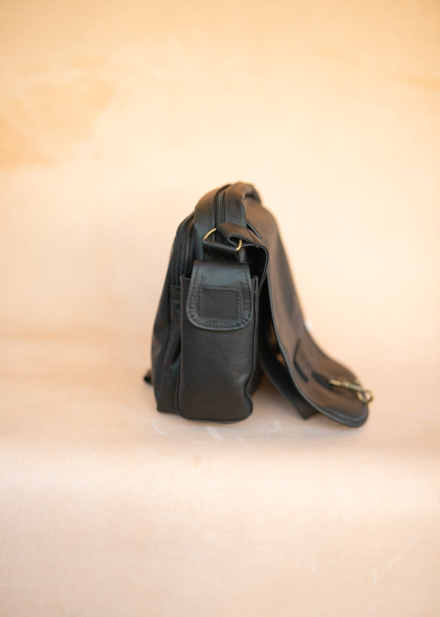 The Real McCaul Shoulder Bags The Pat Manbag - Kangaroo - Black Australian Made Australian Owned Australian Made Leather Manbag in Kangaroo or Cowhide Leather