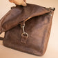 The Real McCaul Shoulder Bags Universal Satchel Bag - Medium Vertical - Cowhide - Marble Brown Australian Made Australian Owned Leather Satchel Bag- Australian Made in Kangaroo and Cowhide Leather