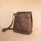 The Real McCaul Shoulder Bags Universal Satchel Bag - Medium Vertical - Cowhide - Marble Brown Australian Made Australian Owned Leather Satchel Bag- Australian Made in Kangaroo and Cowhide Leather