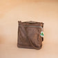 The Real McCaul Shoulder Bags Universal Satchel Bag - Medium Vertical - Cowhide - Marble Brown Australian Made Australian Owned Leather Satchel Bag- Australian Made in Kangaroo and Cowhide Leather