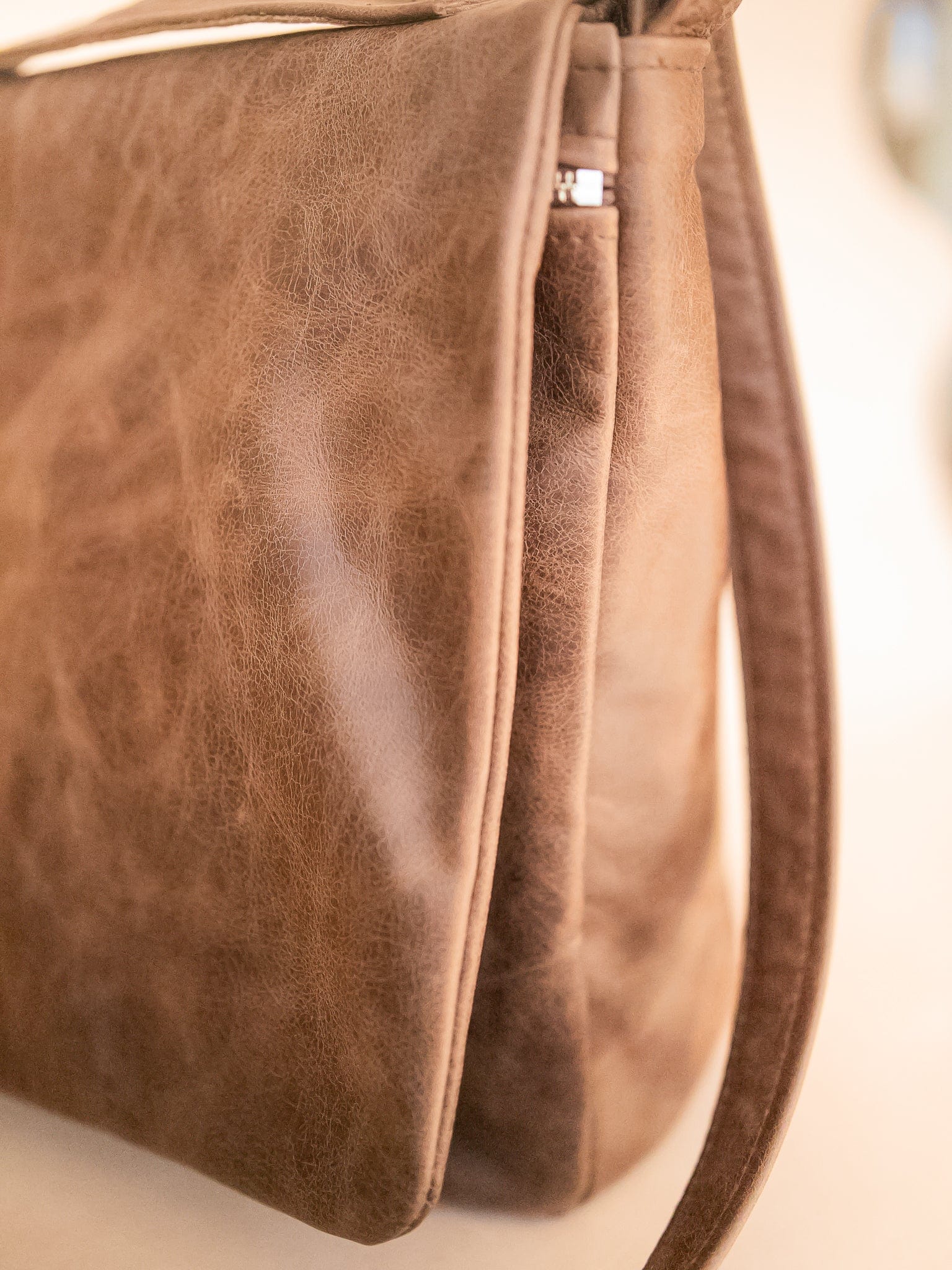The Real McCaul Shoulder Bags Universal Satchel Bag - Medium Vertical - Cowhide - Marble Brown Australian Made Australian Owned Leather Satchel Bag- Australian Made in Kangaroo and Cowhide Leather