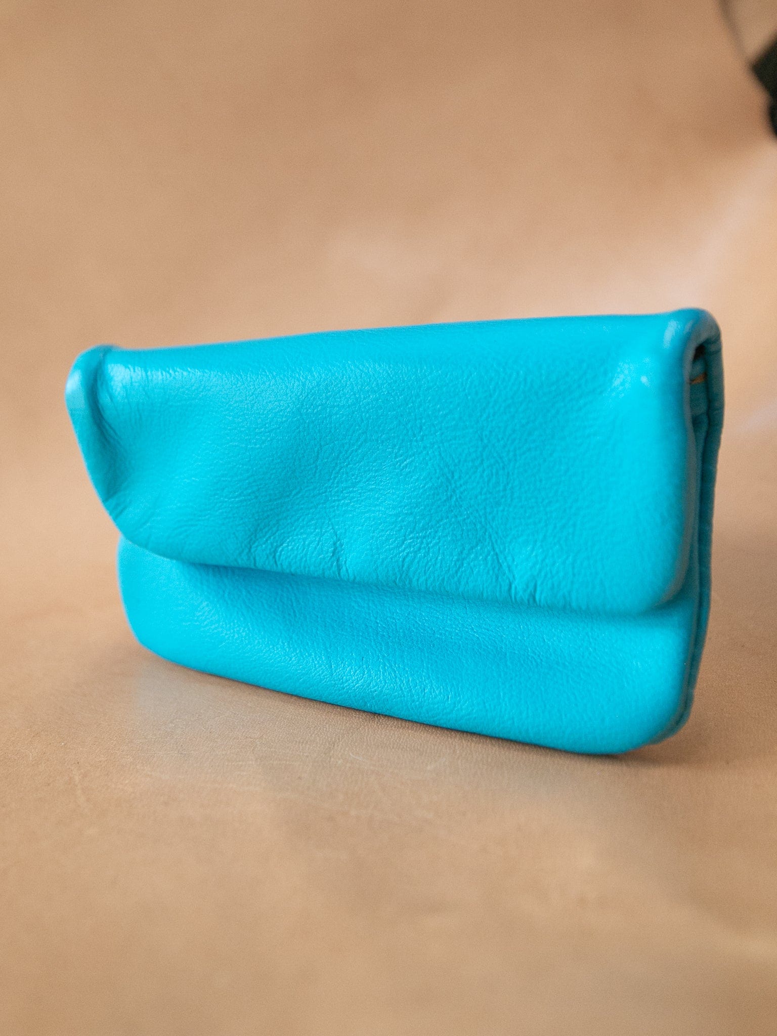 The Real McCaul Tobacco Pouches Baby Blue Tobacco Pouch - Neon - Kangaroo Australian Made Australian Owned Leather Tobacco Pouch Australian Made Kangaroo & Cowhide Leather