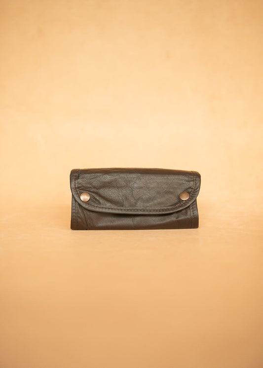 The Real McCaul Tobacco Pouches Dark Brown (Premium Roo) Tri Fold Tobacco Pouch - Kangaroo Australian Made Australian Owned Leather Tobacco Pouch Australian Made Kangaroo & Cowhide Leather