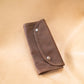 The Real McCaul Tobacco Pouches Dark Brown / Standard Tri Fold Tobacco Pouch - Kangaroo Australian Made Australian Owned Leather Tobacco Pouch Australian Made Kangaroo & Cowhide Leather