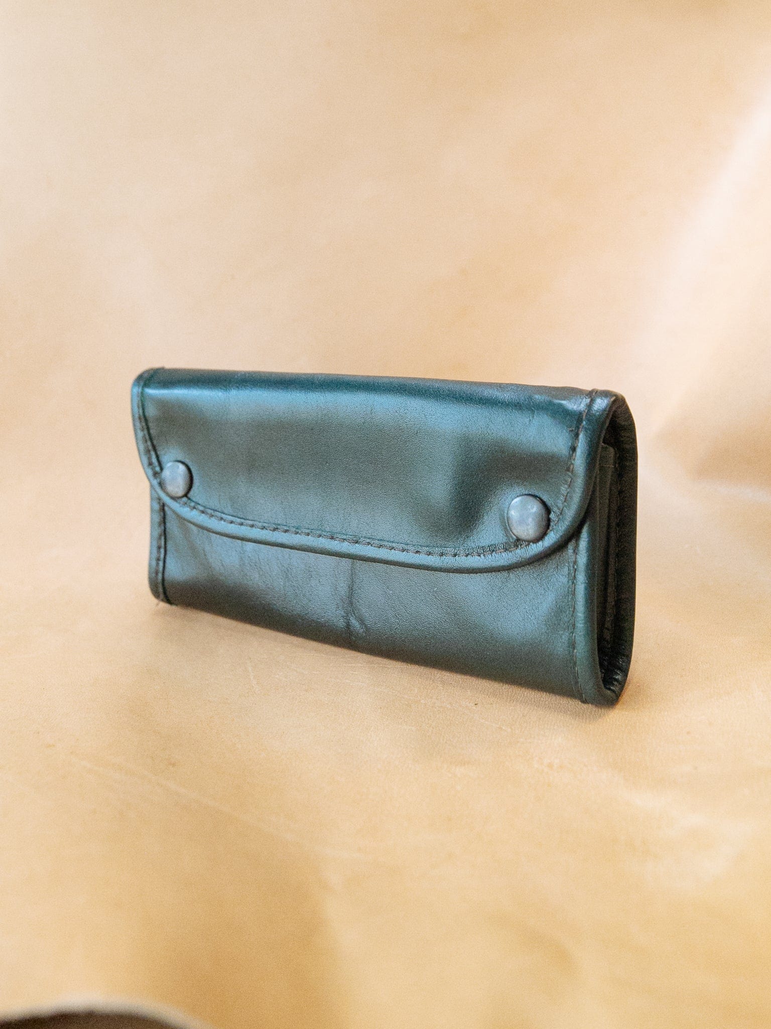 The Real McCaul Tobacco Pouches Green / Standard Tri Fold Tobacco Pouch - Kangaroo Australian Made Australian Owned Leather Tobacco Pouch Australian Made Kangaroo & Cowhide Leather