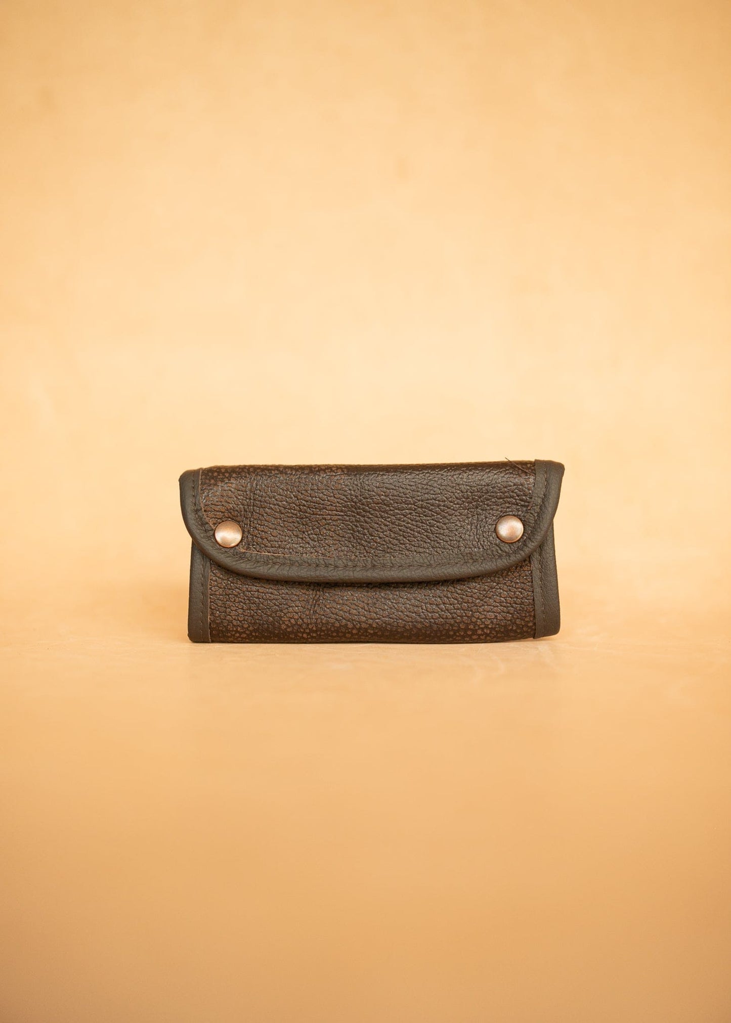 The Real McCaul Tobacco Pouches Mottle Brown Tri Fold Tobacco Pouch - Cowhide Australian Made Australian Owned Leather Tobacco Pouch Australian Made Kangaroo & Cowhide Leather