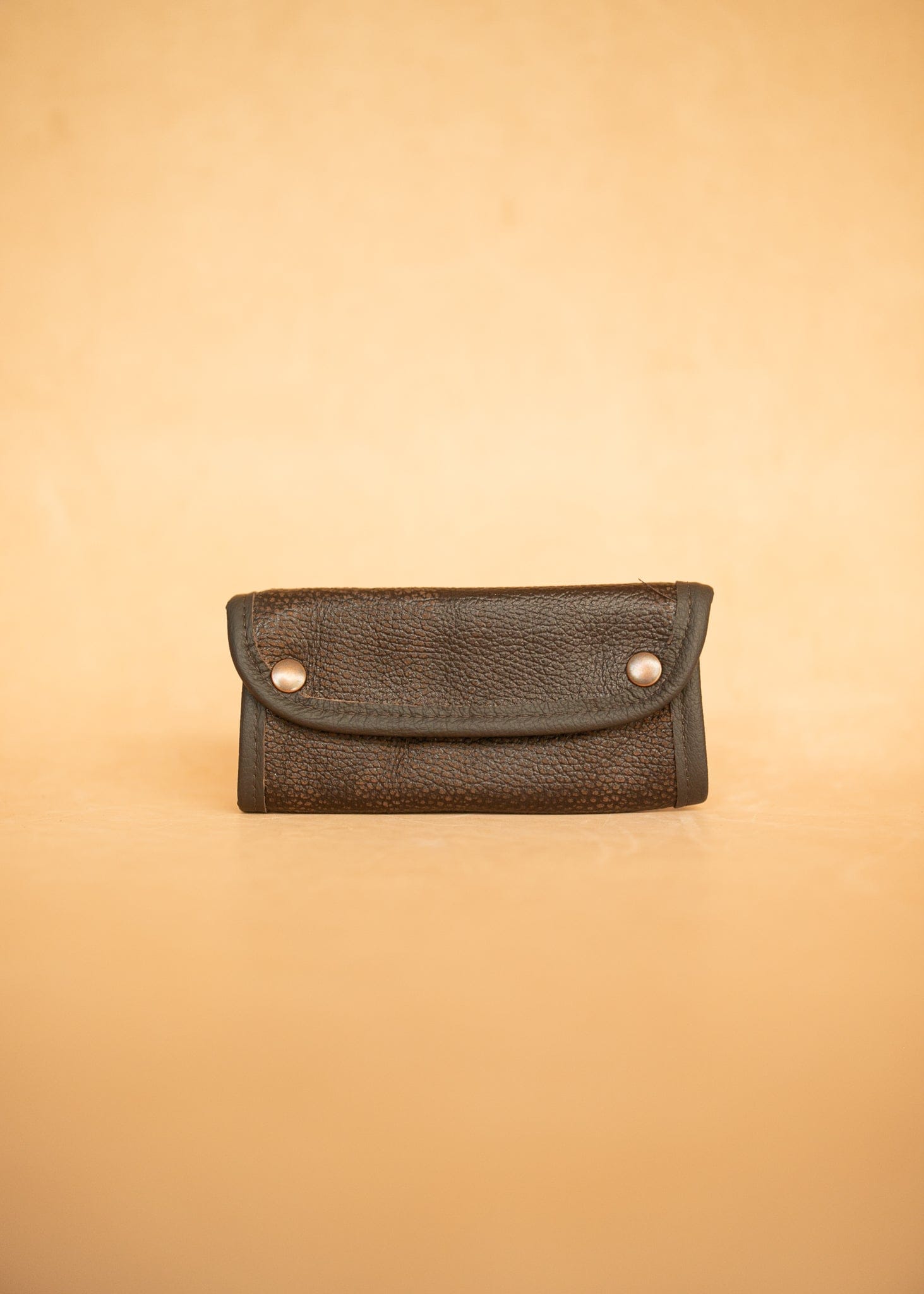 The Real McCaul Tobacco Pouches Mottle Brown Tri Fold Tobacco Pouch - Cowhide Australian Made Australian Owned Leather Tobacco Pouch Australian Made Kangaroo & Cowhide Leather