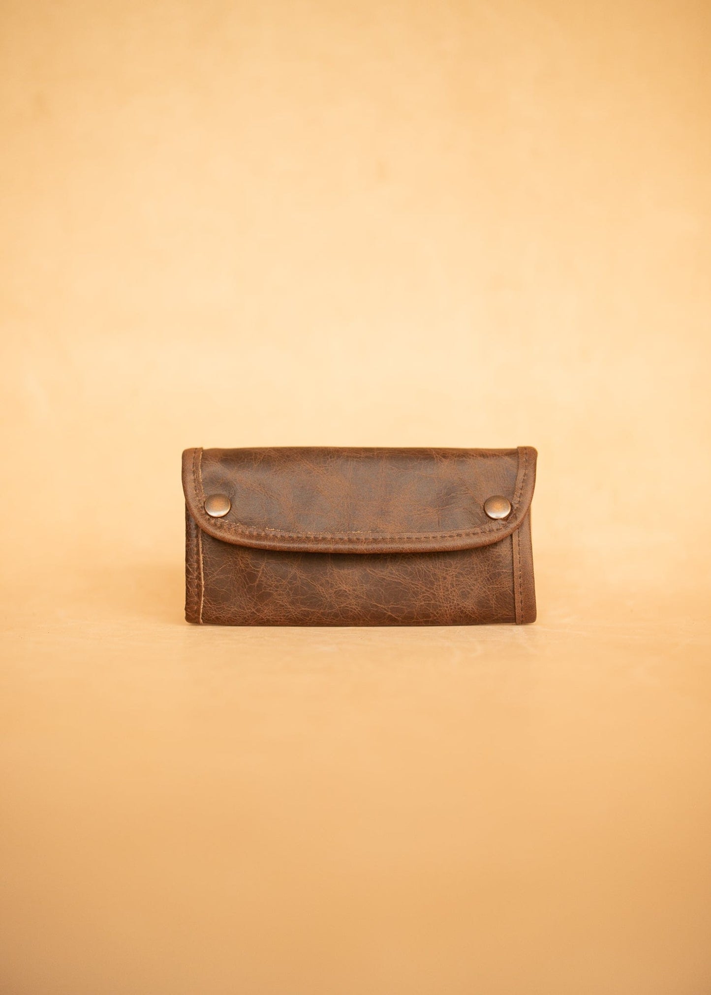 The Real McCaul Tobacco Pouches Premium Marble Brown Tri Fold Tobacco Pouch - Cowhide Australian Made Australian Owned Leather Tobacco Pouch Australian Made Kangaroo & Cowhide Leather