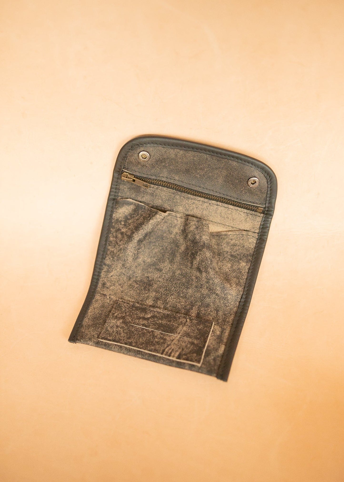 The Real McCaul Tobacco Pouches Tri Fold Tobacco Pouch - Cowhide Australian Made Australian Owned Leather Tobacco Pouch Australian Made Kangaroo & Cowhide Leather