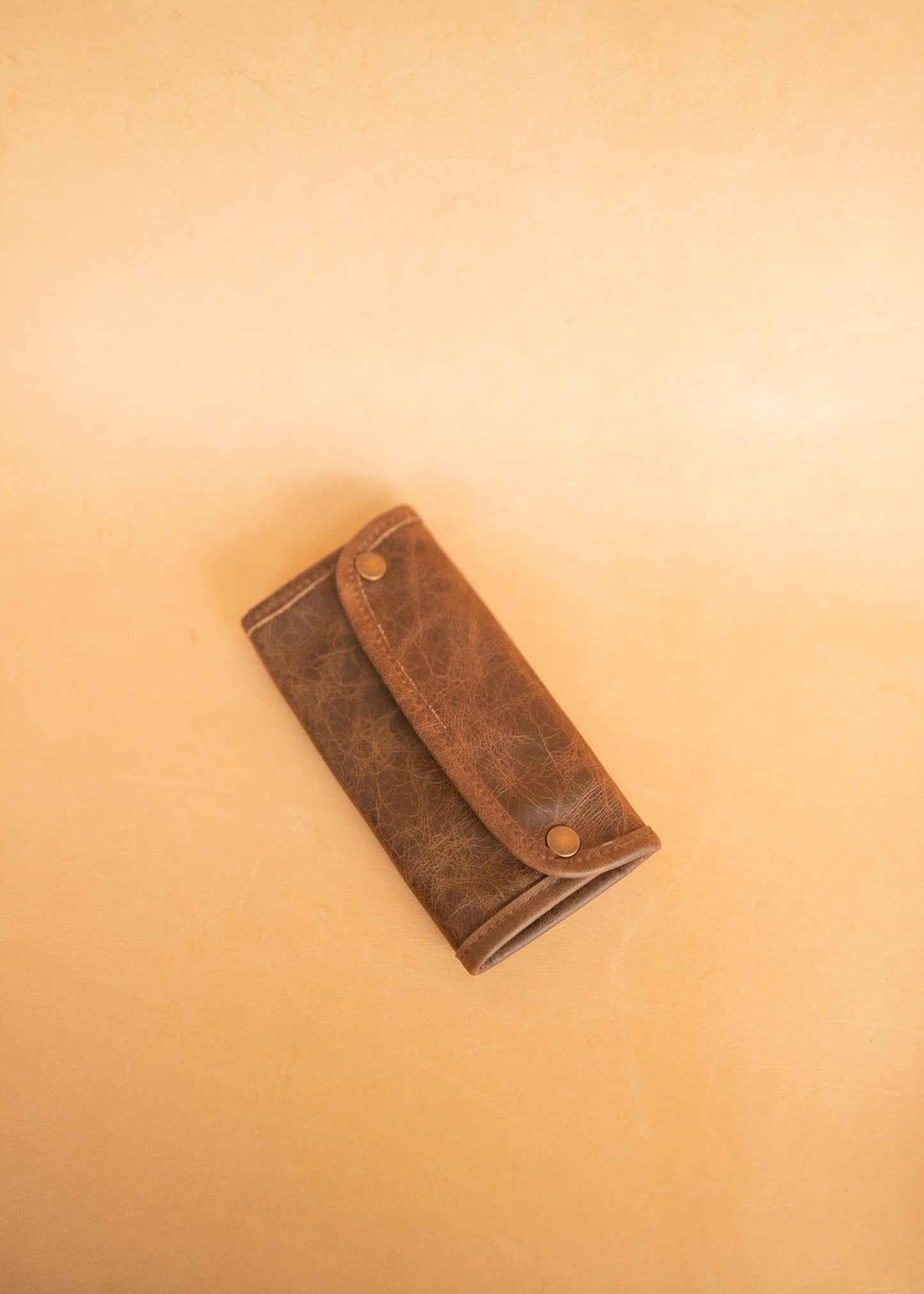 The Real McCaul Tobacco Pouches Tri Fold Tobacco Pouch - Cowhide Australian Made Australian Owned Leather Tobacco Pouch Australian Made Kangaroo & Cowhide Leather