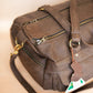 The Real McCaul Travel Bag Classic Overnight Travel Bag - Cowhide - Mottle Brown Australian Made Australian Owned Large Overnight Travel Duffel Bag Leather Made in Australia