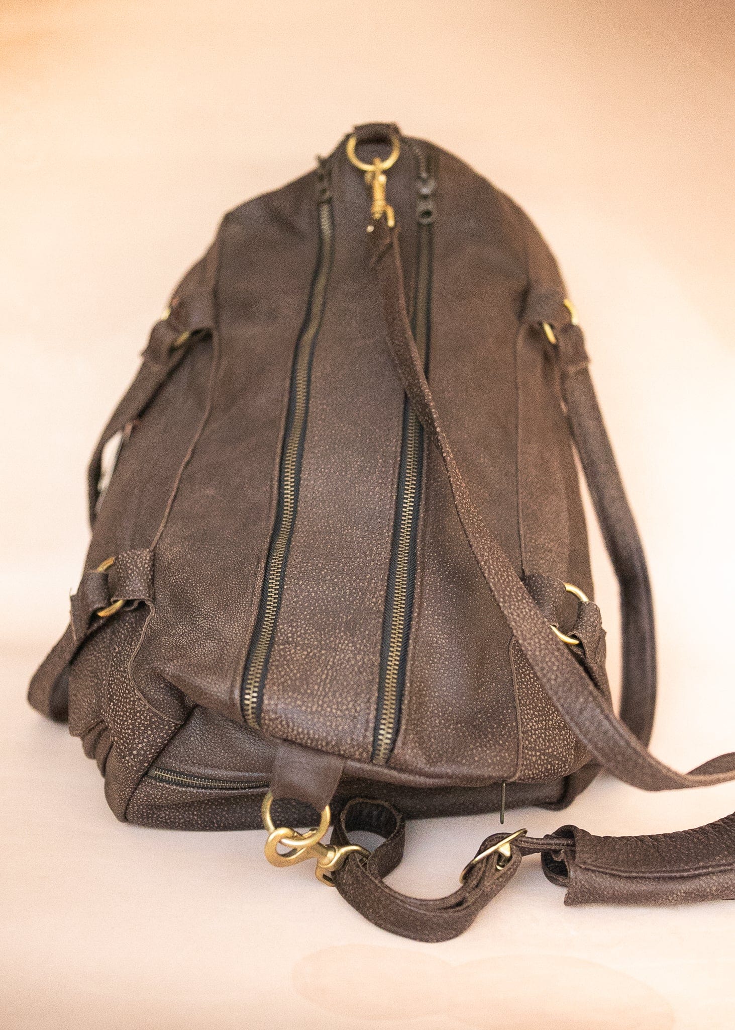 The Real McCaul Travel Bag Classic Overnight Travel Bag - Cowhide - Mottle Brown Australian Made Australian Owned Large Overnight Travel Duffel Bag Leather Made in Australia