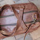 The Real McCaul Travel Bag Classic Overnight Travel Bag - Cowhide - Premium Marble Brown Australian Made Australian Owned Large Overnight Travel Duffel Bag Leather Made in Australia