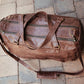 The Real McCaul Travel Bag Classic Overnight Travel Bag - Cowhide - Premium Marble Brown Australian Made Australian Owned Large Overnight Travel Duffel Bag Leather Made in Australia