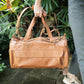 The Real McCaul Travel Bag Classic Overnight Travel Bag - Cowhide - Tan Australian Made Australian Owned Large Overnight Travel Duffel Bag Leather Made in Australia