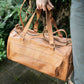 The Real McCaul Travel Bag Classic Overnight Travel Bag - Cowhide - Tan Australian Made Australian Owned Large Overnight Travel Duffel Bag Leather Made in Australia