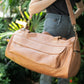 The Real McCaul Travel Bag Classic Overnight Travel Bag - Cowhide - Tan Australian Made Australian Owned Large Overnight Travel Duffel Bag Leather Made in Australia