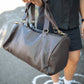 The Real McCaul Travel Bag Duffel Carry All Bag - Cowhide - Dark Brown Australian Made Australian Owned Large Overnight Travel Duffel Bag Leather Made in Australia