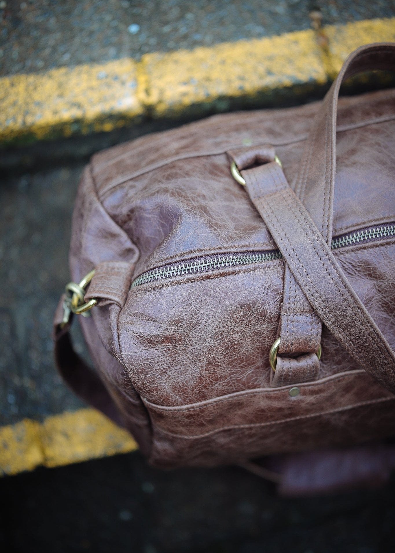 The Real McCaul Travel Bag Duffel Carry All Bag - Cowhide Australian Made Australian Owned Large Overnight Travel Duffel Bag Leather Made in Australia