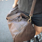 The Real McCaul Travel Bag Duffel Carry All Bag - Cowhide - Mottle Brown Australian Made Australian Owned Large Overnight Travel Duffel Bag Leather Made in Australia
