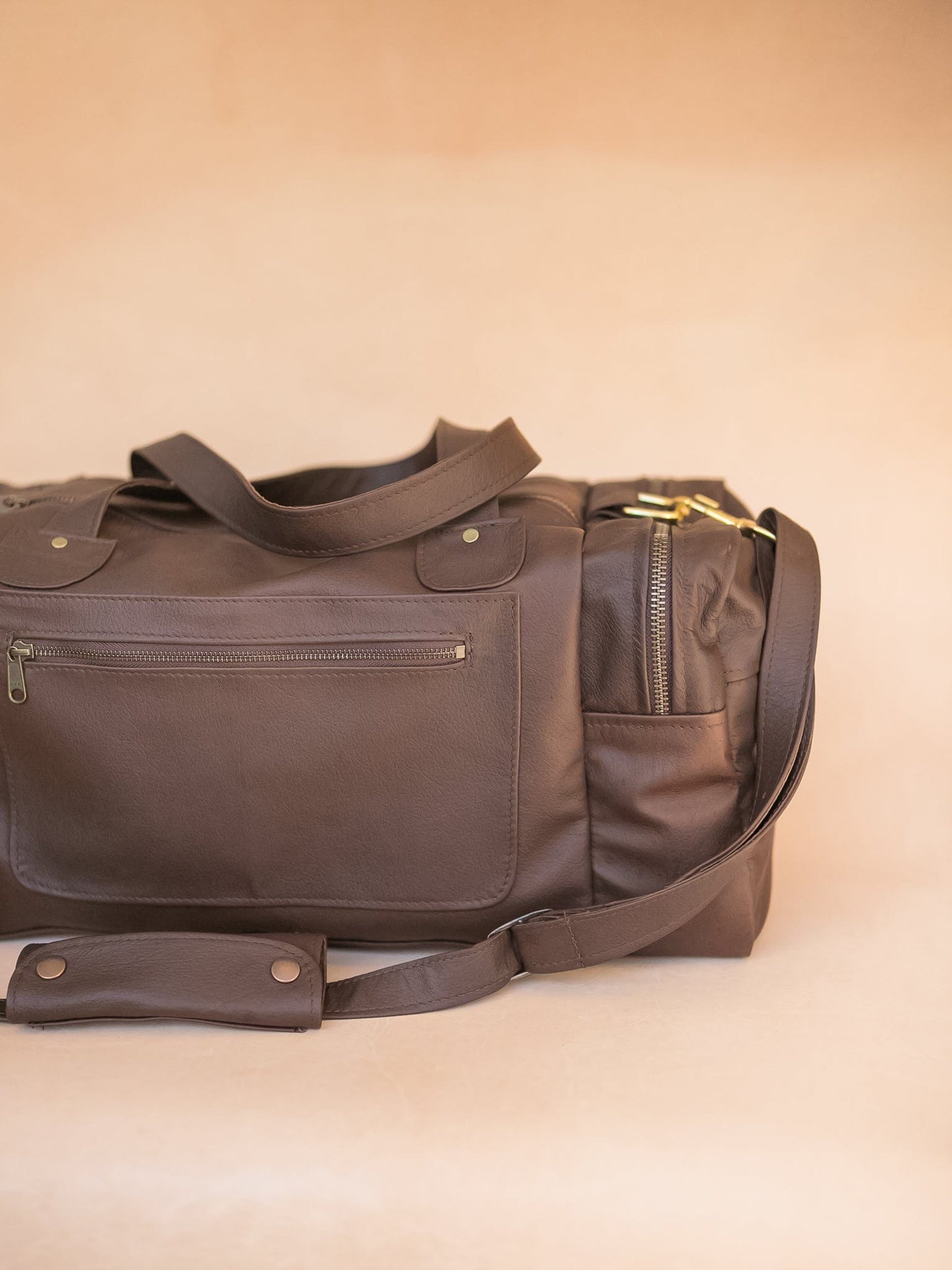 The Real McCaul Travel Bag Square Overnight Traveller Bag - Kangaroo Australian Made Australian Owned Leather Overnight Travel Bag Duffle Made In Australia Handcrafted