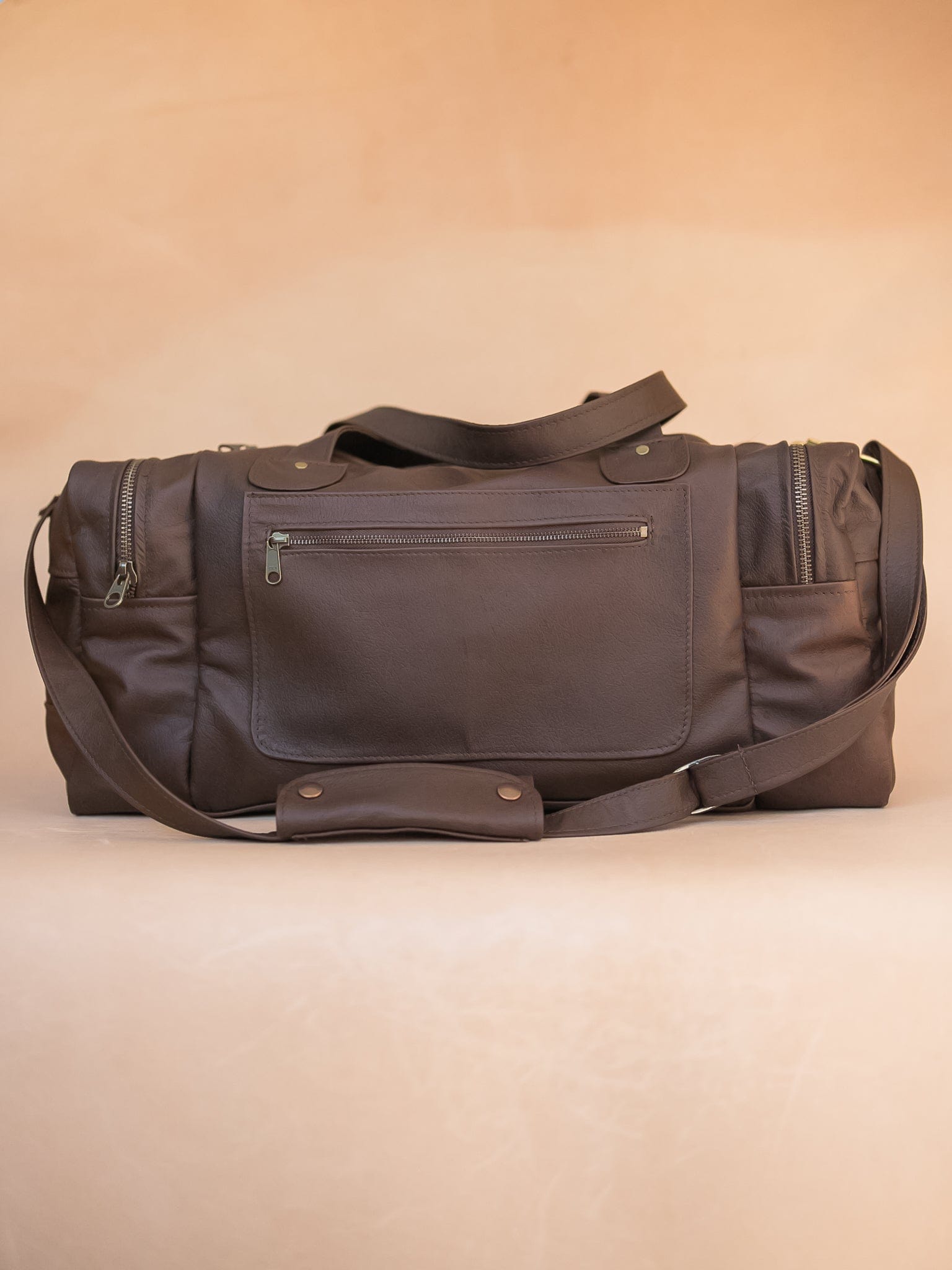 The Real McCaul Travel Bag Square Overnight Traveller Bag - Kangaroo Australian Made Australian Owned Leather Overnight Travel Bag Duffle Made In Australia Handcrafted