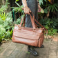 The Real McCaul Travel Bag Weekender Travel Carry All Bag - Premium Cowhide - Marble Australian Made Australian Owned Small Overnight Travel Duffel Bag Kangaroo Leather Made in Australia