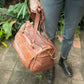 The Real McCaul Travel Bag Weekender Travel Carry All Bag - Premium Cowhide - Marble Australian Made Australian Owned Small Overnight Travel Duffel Bag Kangaroo Leather Made in Australia