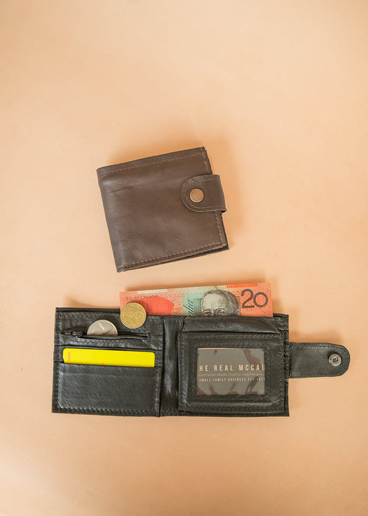 The Real McCaul Wallets Deluxe Men's Wallet - Kangaroo Leather Australian Made Australian Owned Deluxe Men's Leather Wallet - Australian Made - Kangaroo & Cowhide