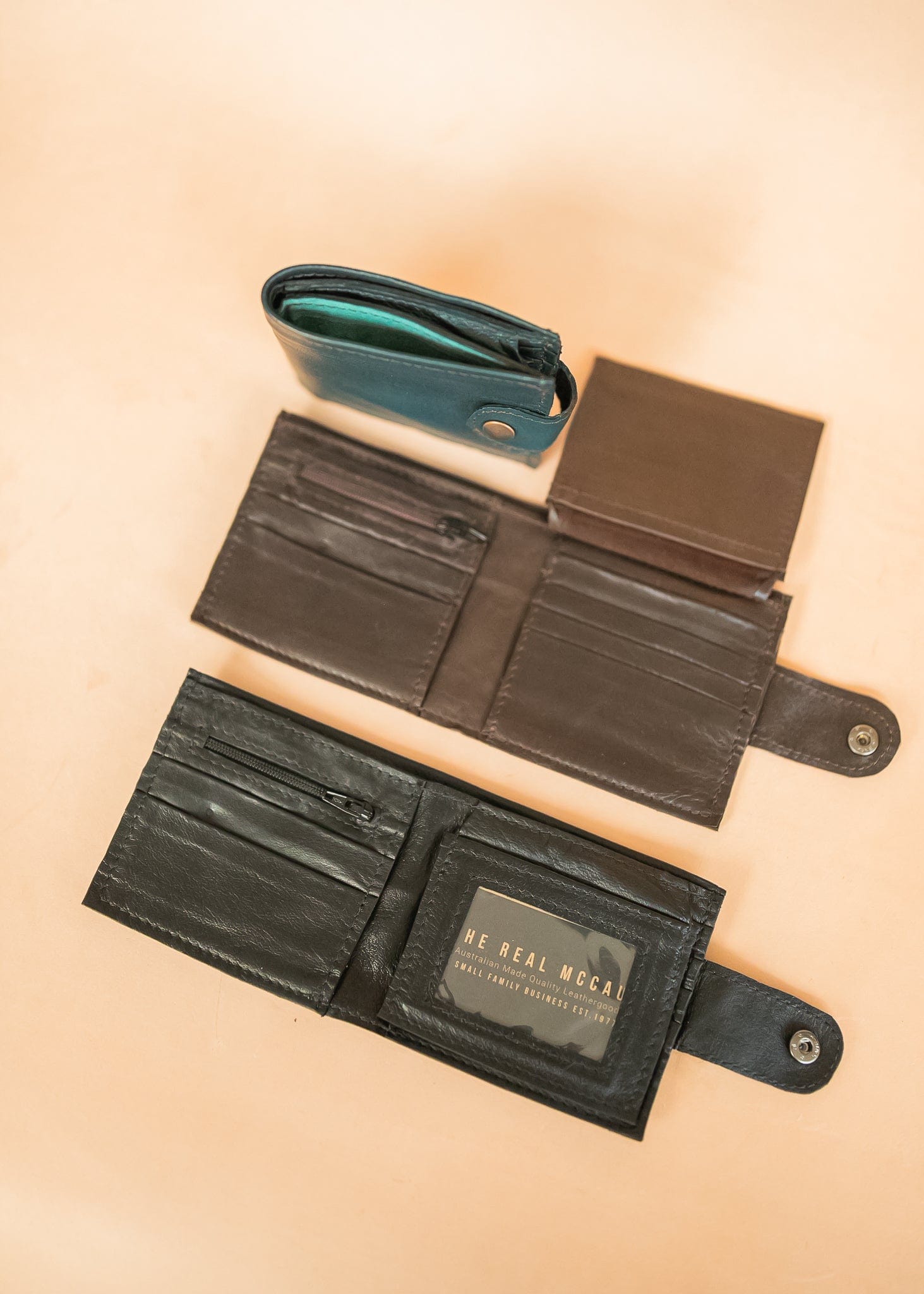 The Real McCaul Wallets Deluxe Men's Wallet - Kangaroo Leather Australian Made Australian Owned Deluxe Men's Leather Wallet - Australian Made - Kangaroo & Cowhide