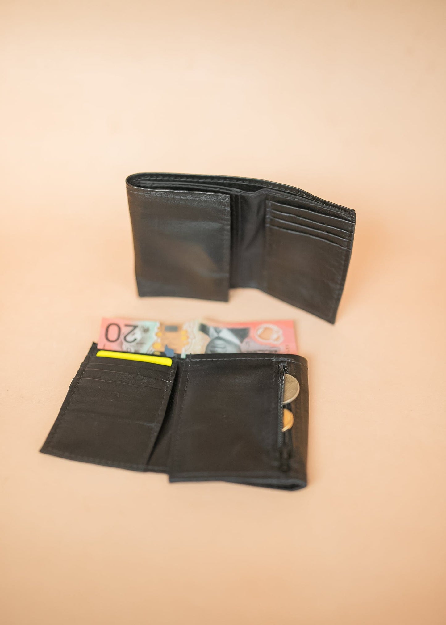 The Real McCaul Wallets Trifold Wallet - Kangaroo Australian Made Australian Owned Tri-Fold Men's Wallet - MADE IN AUSTRALIA - Kangaroo & Cowhide Nappa