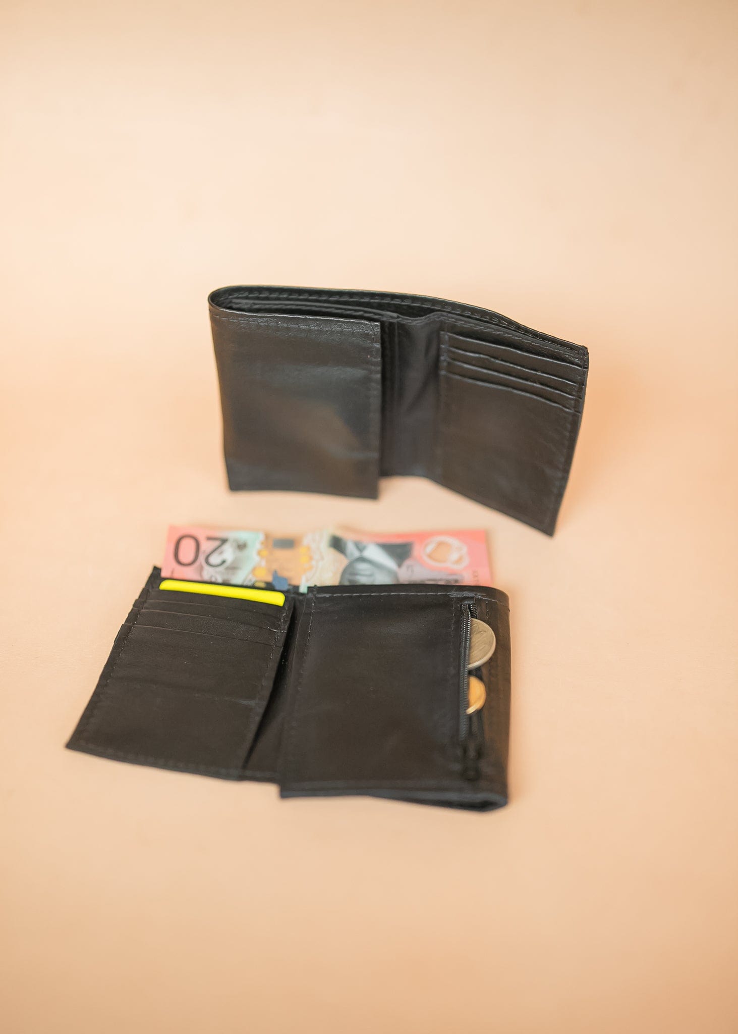 The Real McCaul Wallets Trifold Wallet - Kangaroo Australian Made Australian Owned Tri-Fold Men's Wallet - MADE IN AUSTRALIA - Kangaroo & Cowhide Nappa