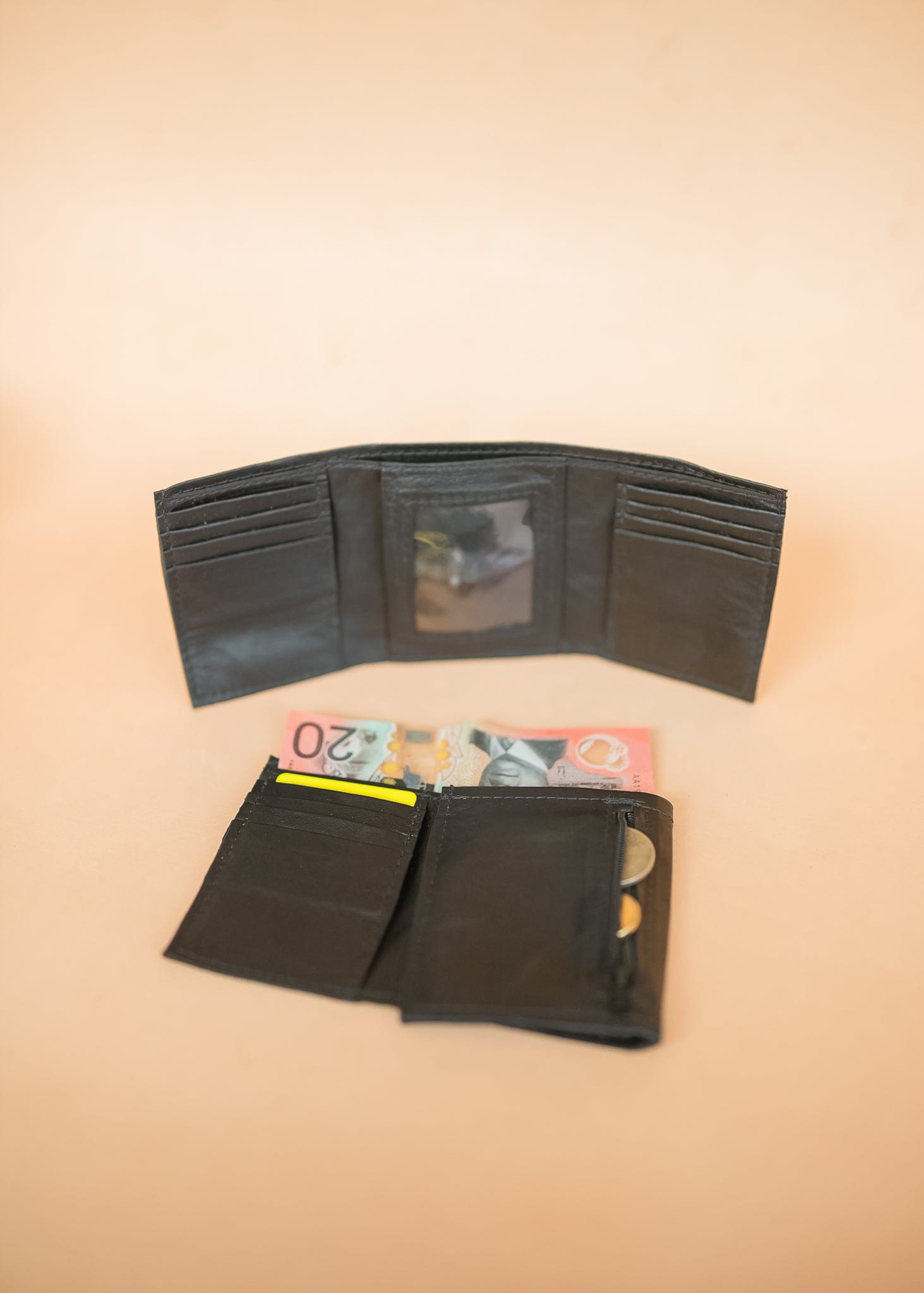 The Real McCaul Wallets Trifold Wallet - Kangaroo Australian Made Australian Owned Tri-Fold Men's Wallet - MADE IN AUSTRALIA - Kangaroo & Cowhide Nappa