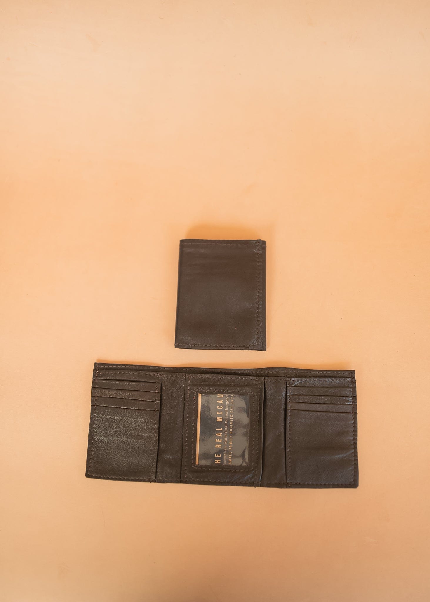 The Real McCaul Wallets Trifold Wallet - Kangaroo Australian Made Australian Owned Tri-Fold Men's Wallet - MADE IN AUSTRALIA - Kangaroo & Cowhide Nappa